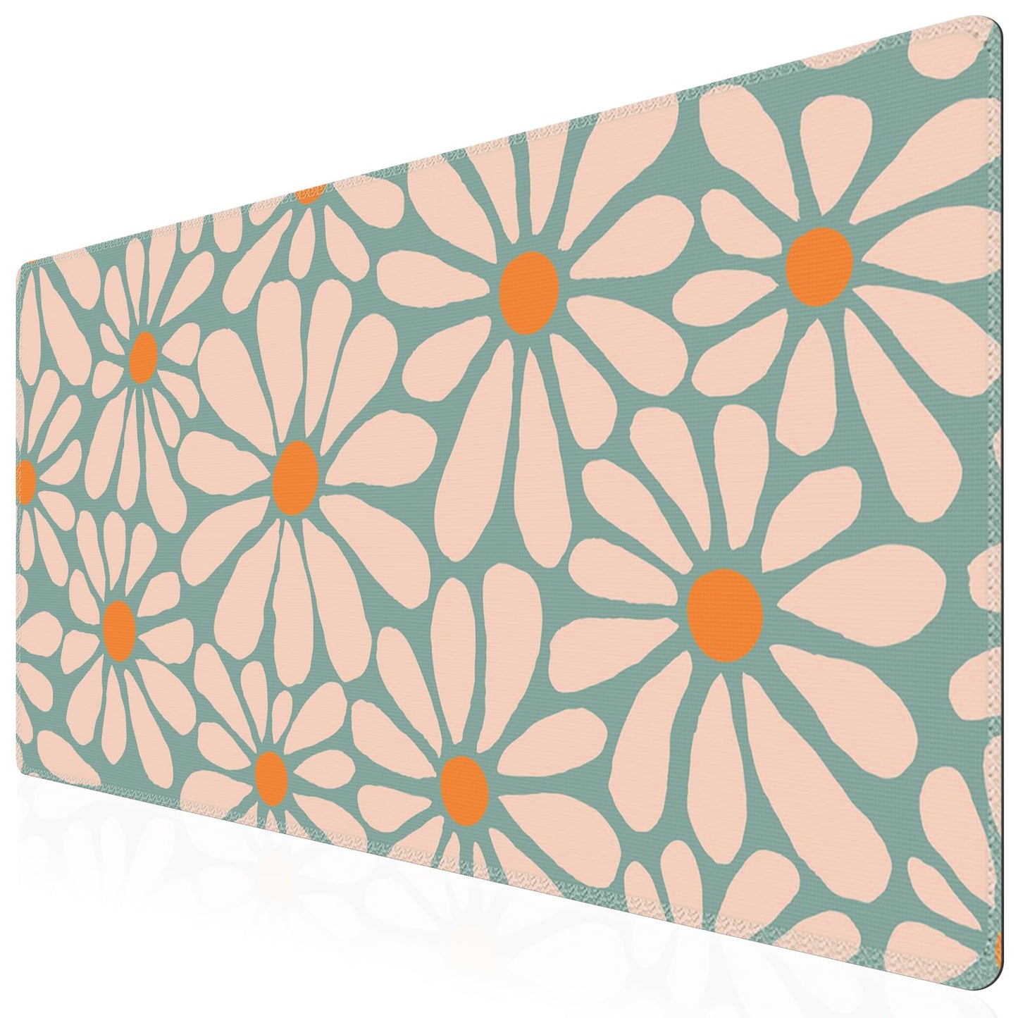 iCasso Desk Mat, Desk Matt for Desktop, Cute Desk Pad Mat, Green Floral