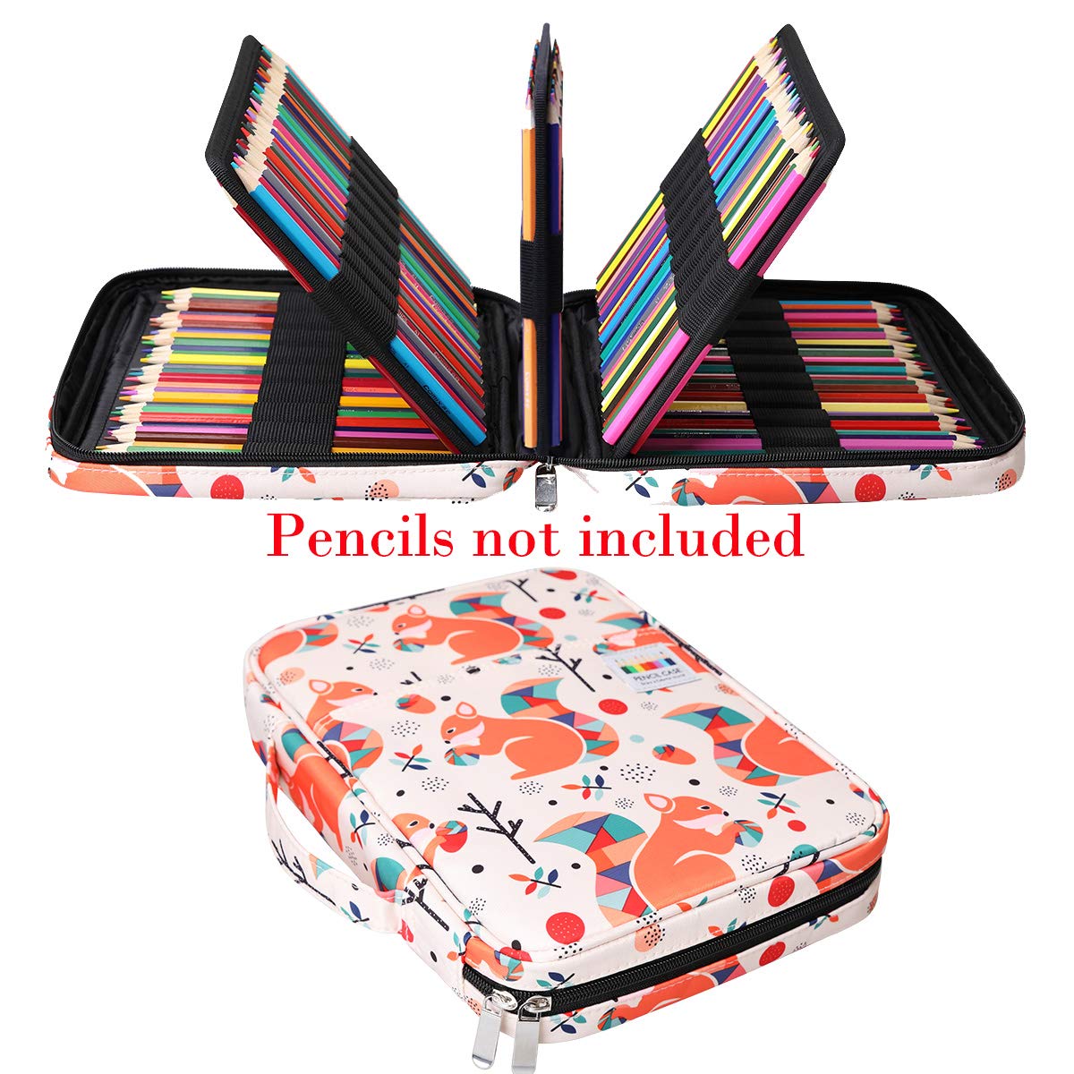 BOMKEE Coloring Pencil Case 220 Slots Pencils/Gel Pens Organizer Waterproof Travel Case Zipper