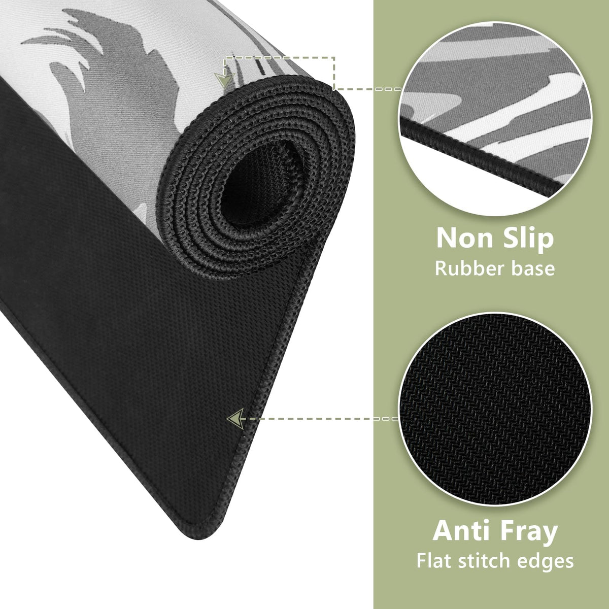 Rcege Large Gaming Mouse Pad Extended Desk Mat with Non Slip Stitched Edge