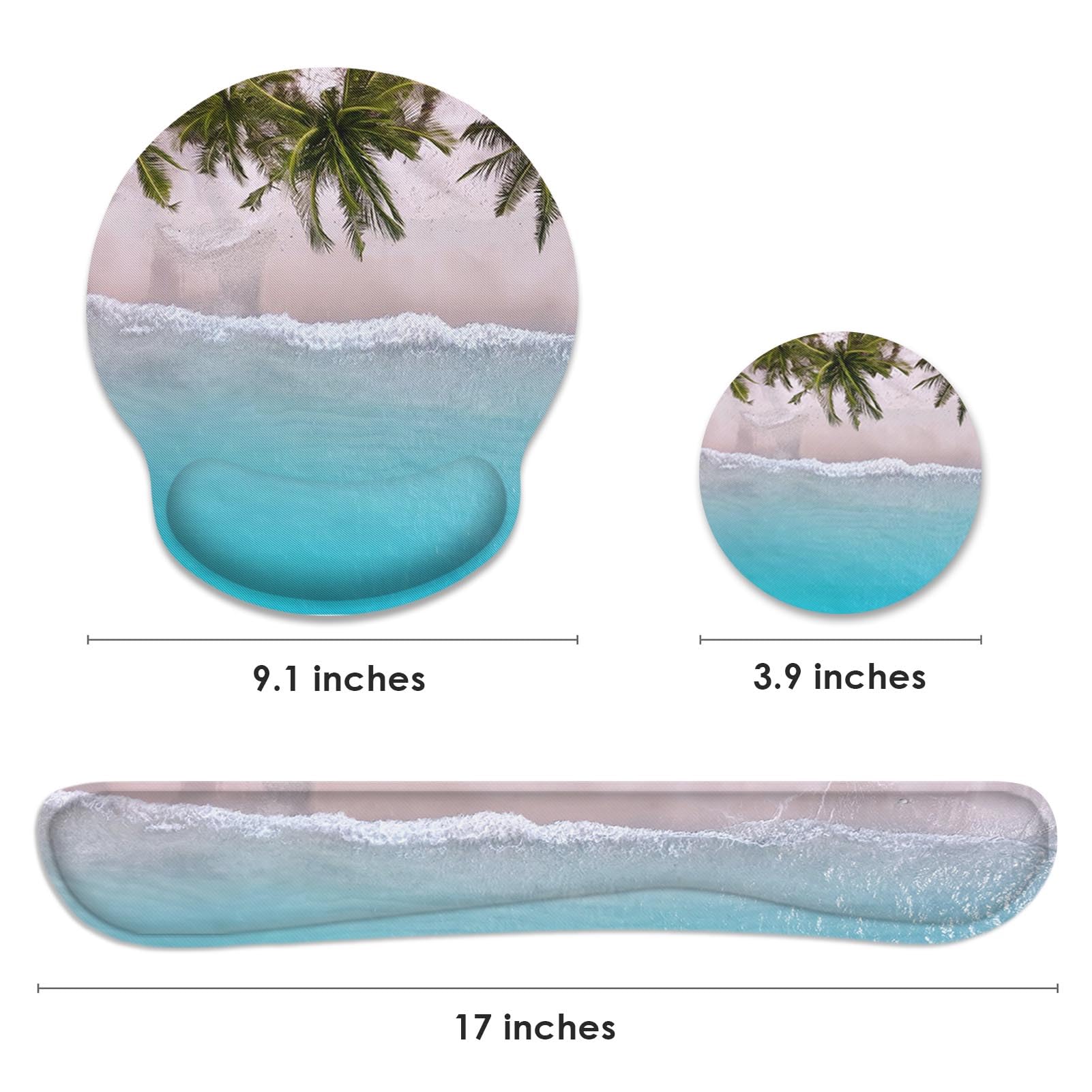 Britimes Ergonomic Mouse Pad Set with Wrist Rest, Ocean Blue