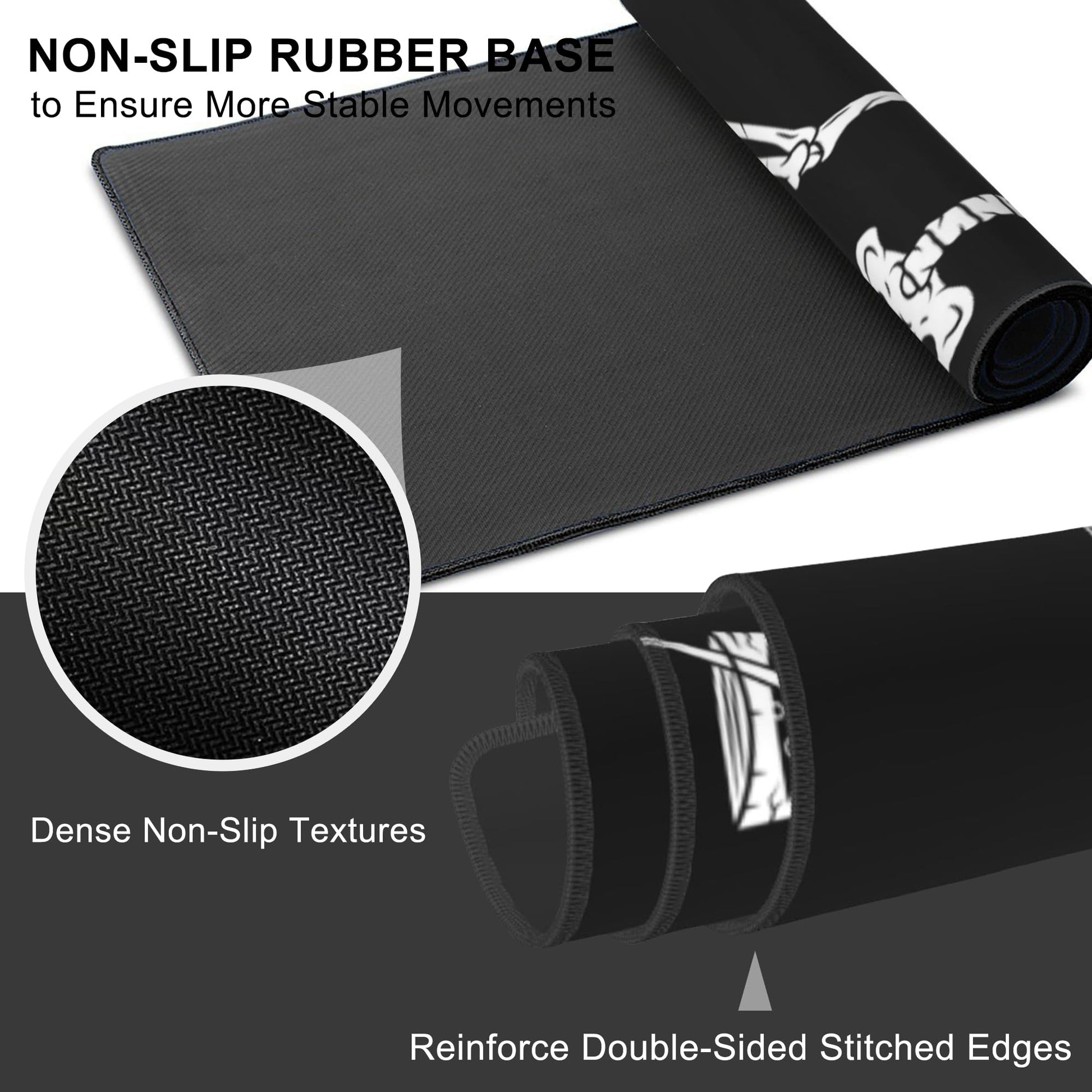 Mouse Pad, Large Skeleton with Cocktail Desk Mat, Extended Non-Slip Gaming Keyboard Mousepad Desk