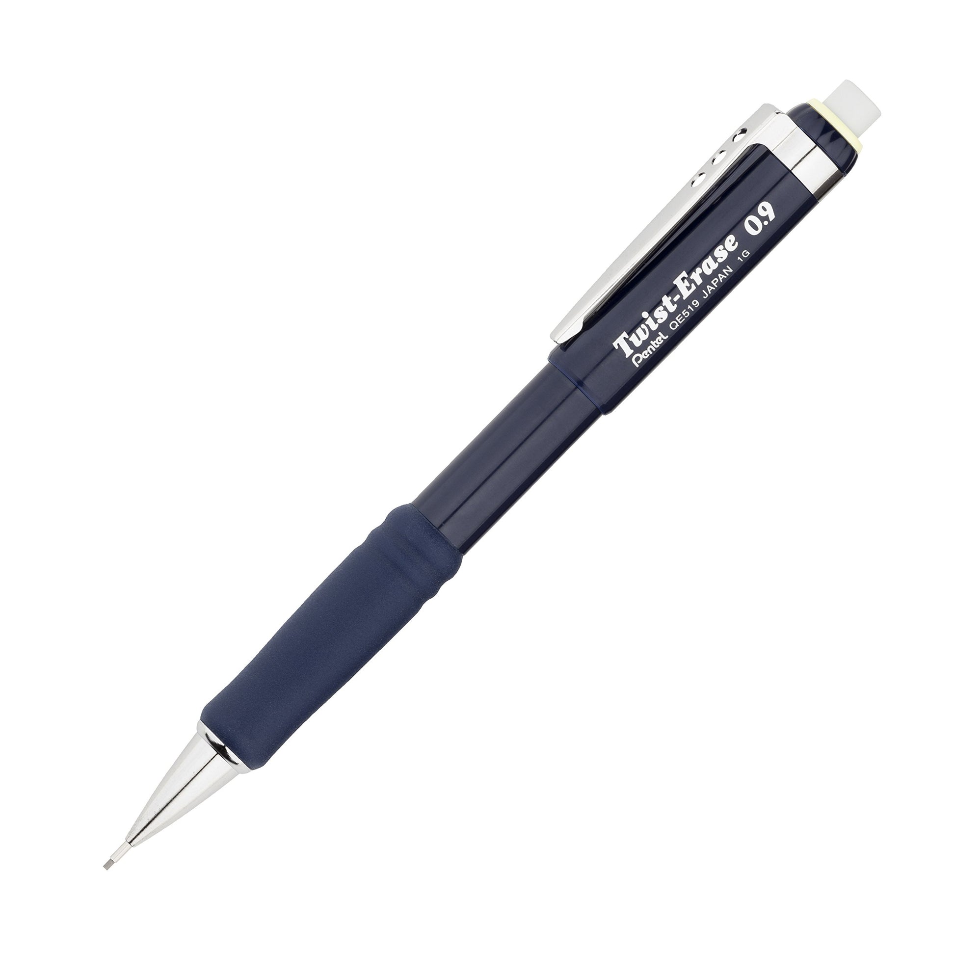Pentel Twist-Erase III Mechanical Pencil, (0.9mm), Blue Barrel, Box of 12 (QE519C)