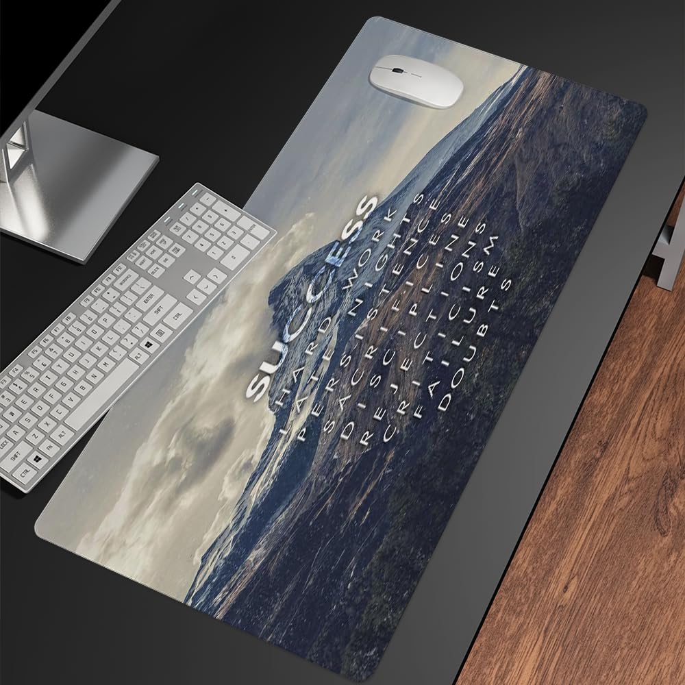 Reateforin Success Mountain Desk Mat,Inspirational Large Mouse Pad 31.5"x15.7" Extended Gaming