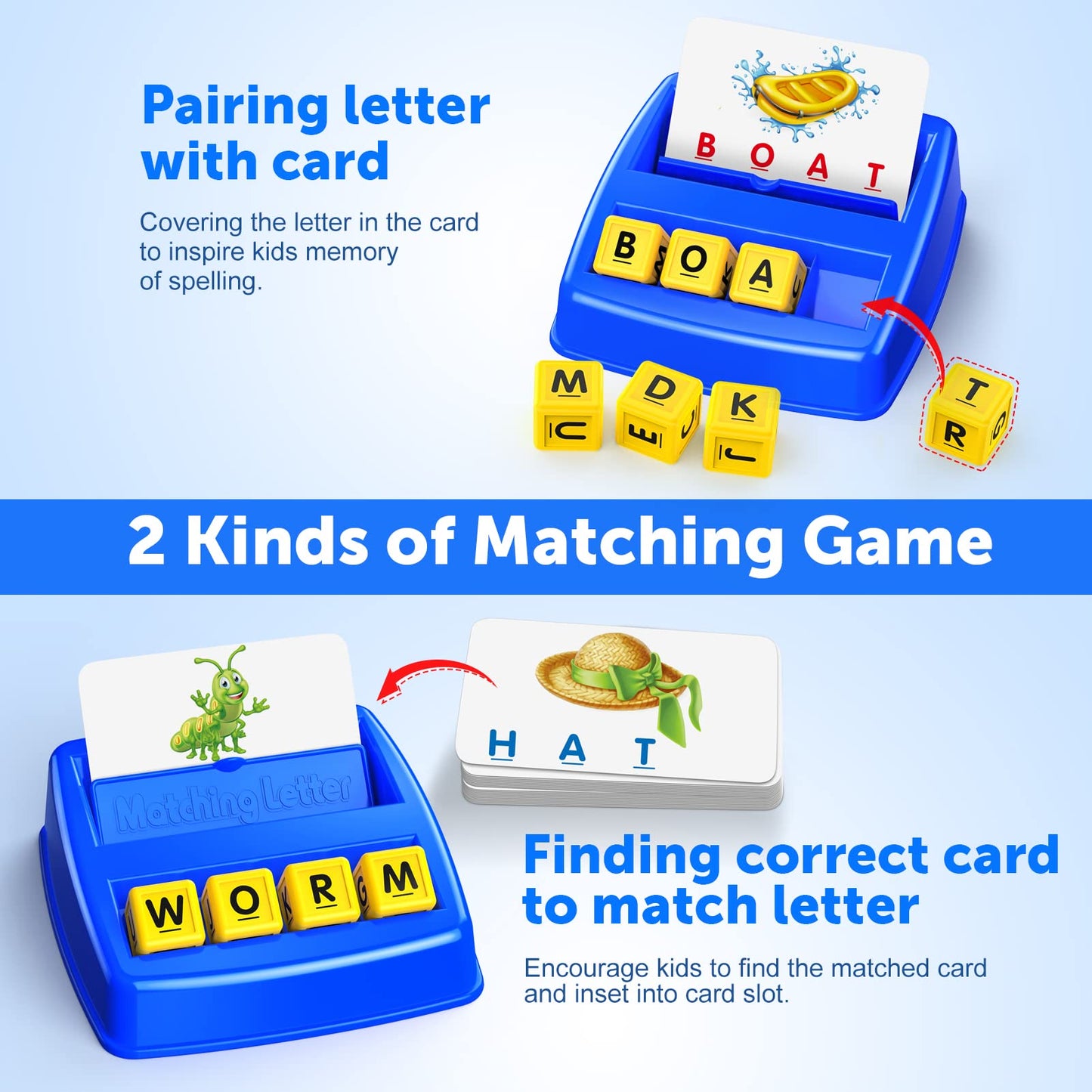 Learning Games for Kids Ages 3-8, Matching Letter Game for Kids Toys Ages 3-8 Educational Toys for