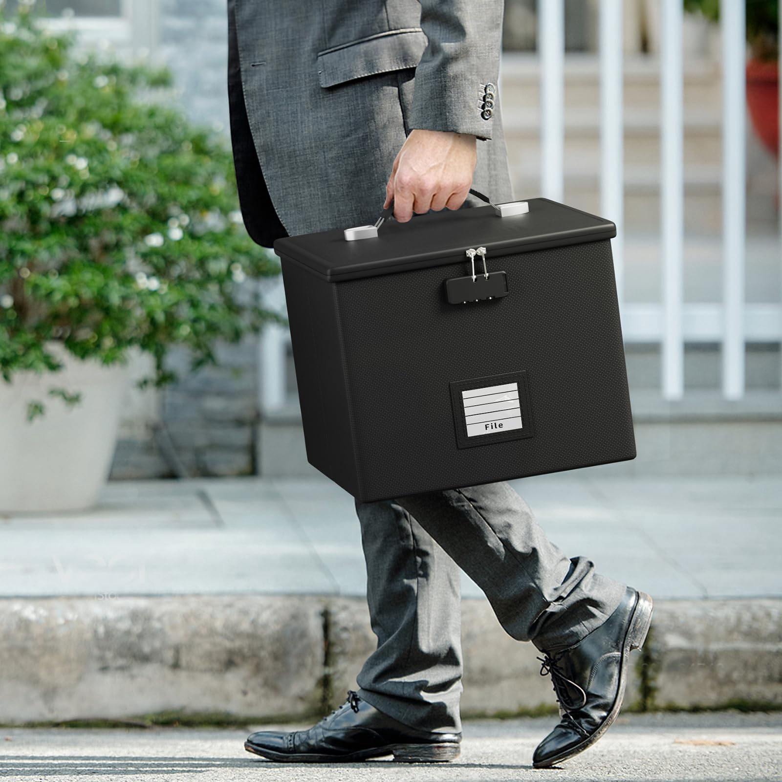 Fire Proof File Box for Documents - Portable Fireproof Document Organizer Box with Handle