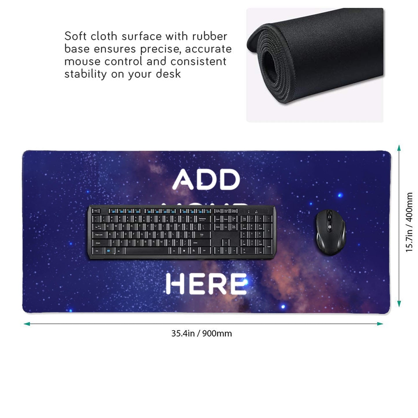 ANSTING Custom Large Desk Pad with Photo Text, 16in x 35.5in