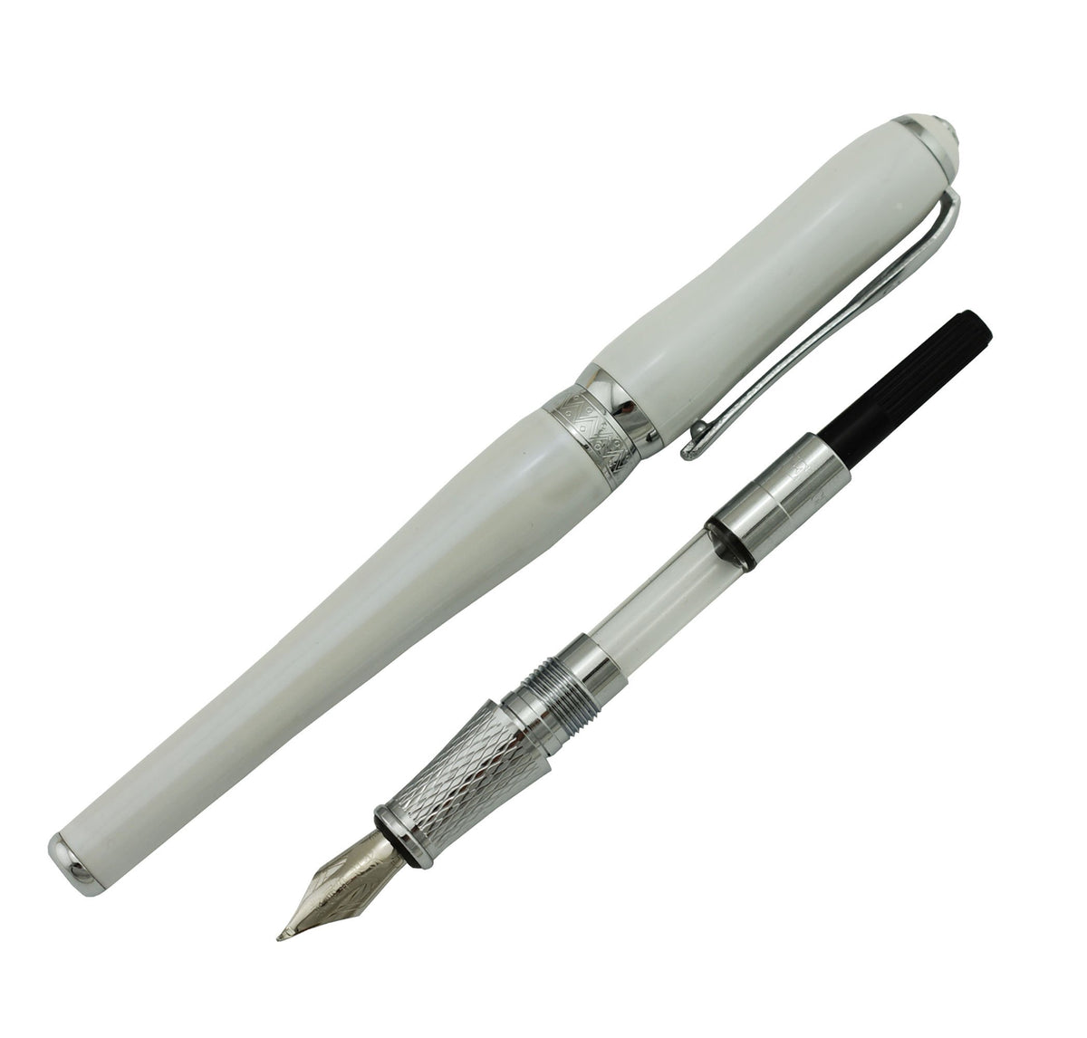 Duke Fude Nib Fountain Pen Medium to Broad Nature Mother Pearl on Cap with Pen Pouch sketching Art