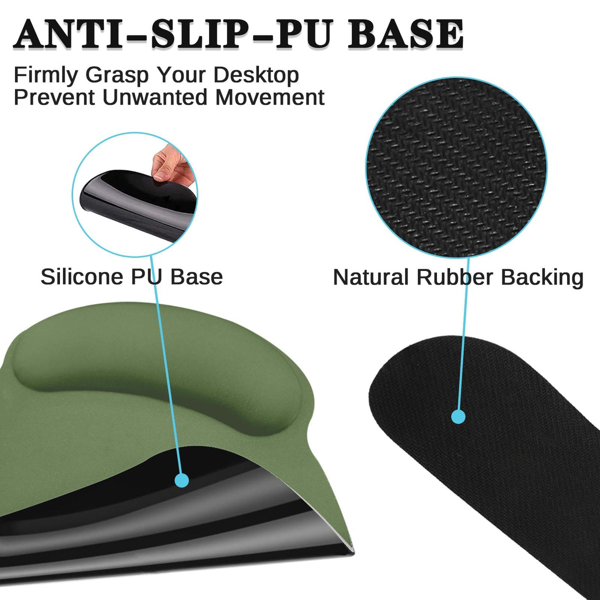 Britimes Ergonomic Mouse Pad Set with Wrist Rest, Green