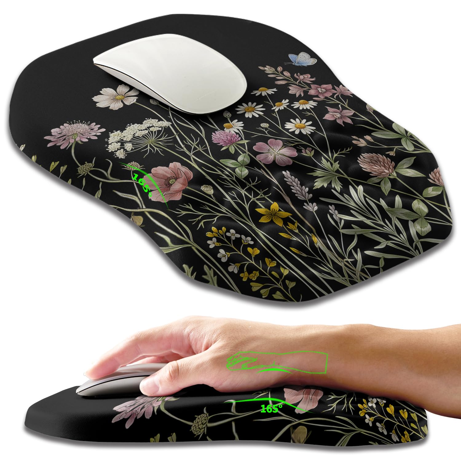 Armanza Ergonomic Slope Mouse Pad Wrist Support, Wrist Rest Mousepad for Carpal Tunnel Pain Relief
