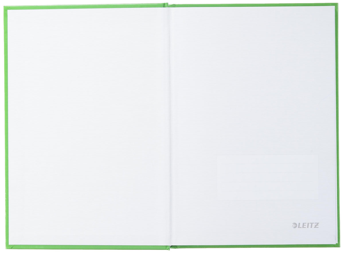 Leitz A5 Hard Covered Notebook, Ruled, 90 GSM Ivory Paper, Solid Range, Light Green, 80 Sheets
