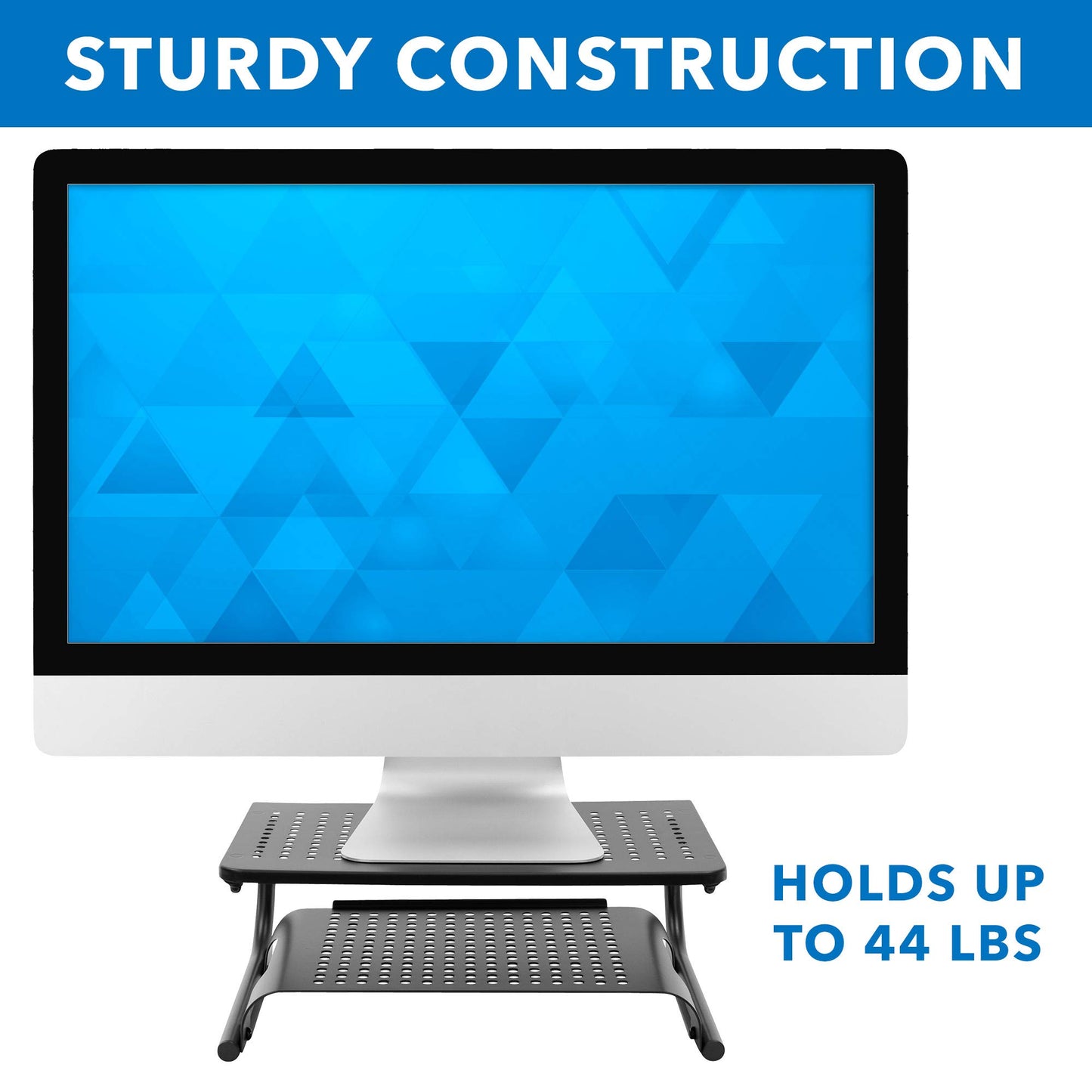 Mount-It! 2 Tier Desk Organizer Riser | Computer Monitor Stand with Keyboard Storage Shelf for