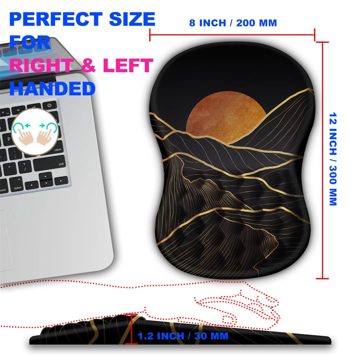 KUOSGM Mouse Pad Wrist Support, Ergonomic Mouse Pad with Massage Dot, Comfortable Computer Mouse