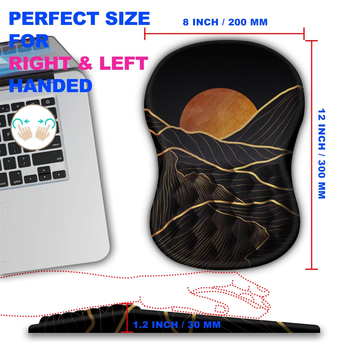 KUOSGM Mouse Pad Wrist Support, Ergonomic Mouse Pad with Massage Dot, Comfortable Computer Mouse