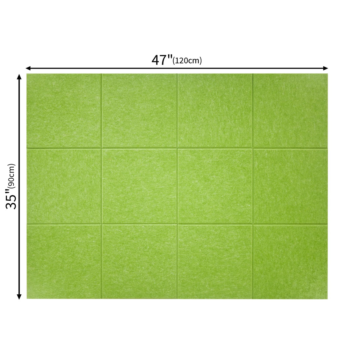 Large Cork Board Felt Wall Tiles, 47"x35" 12 Pack Felt Bulletin Board Pin Board with 48 Safe