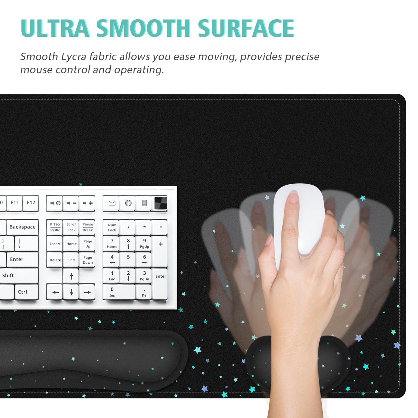 Desk Mat for Keyboard and Mouse,4in1 XXL Mousepad + Keyboard Wrist Rest+Mouse Wrist Rest+Coaster