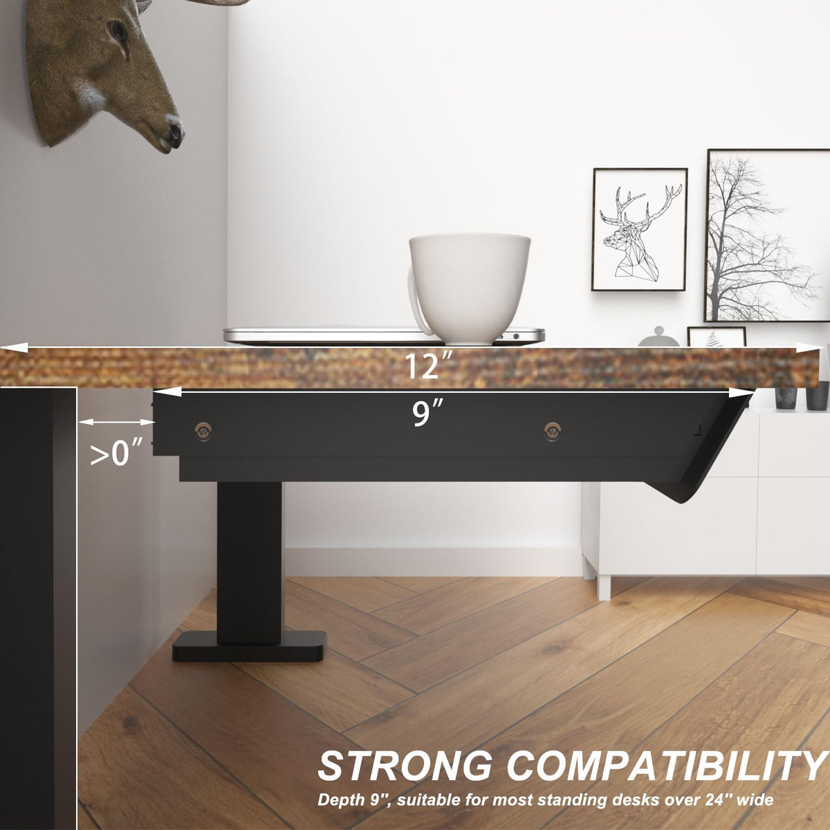 Gaxomo Under Desk Drawer with Removable Tray, 15.4" Wide 2-in-1 Organizer – 60° Ergonomic Tilt