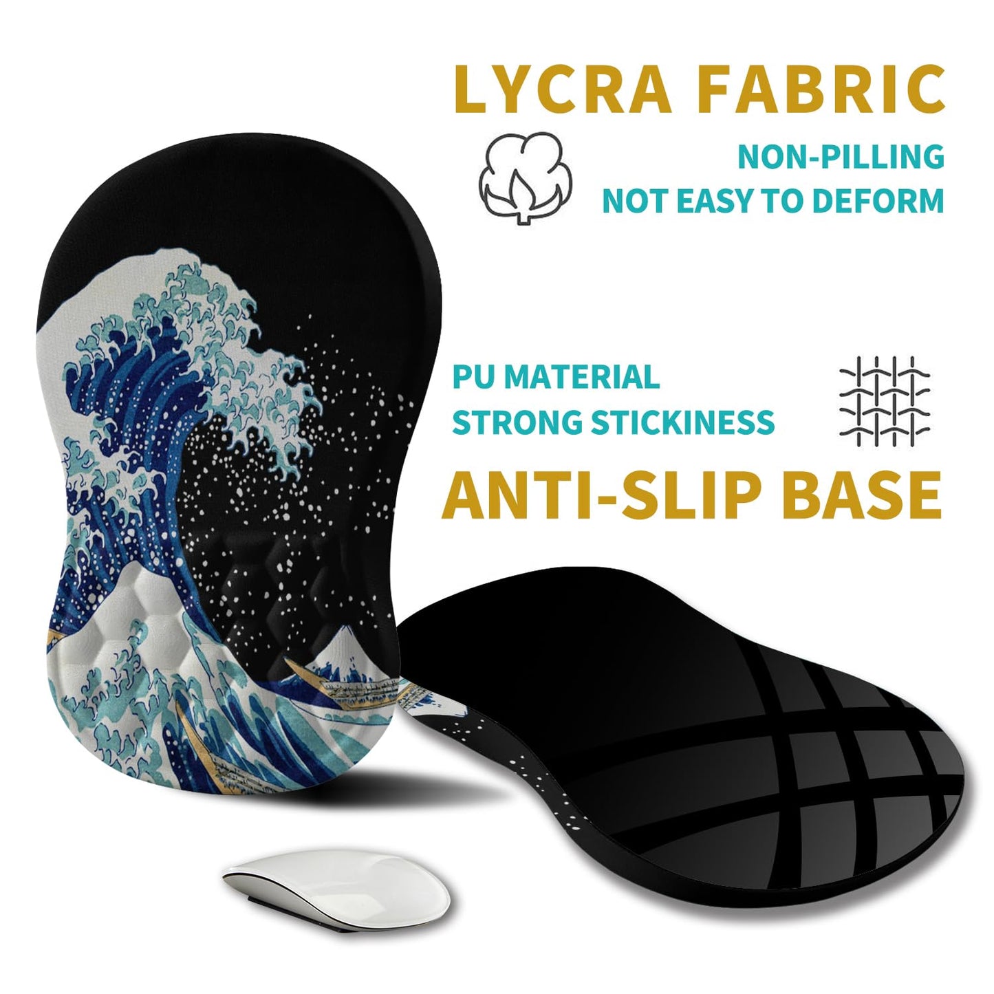 Hokafenle Ergonomic Mouse Pad Wrist Support, Wrist Rest Mousepad for Carpal Tunnel Pain Relief with