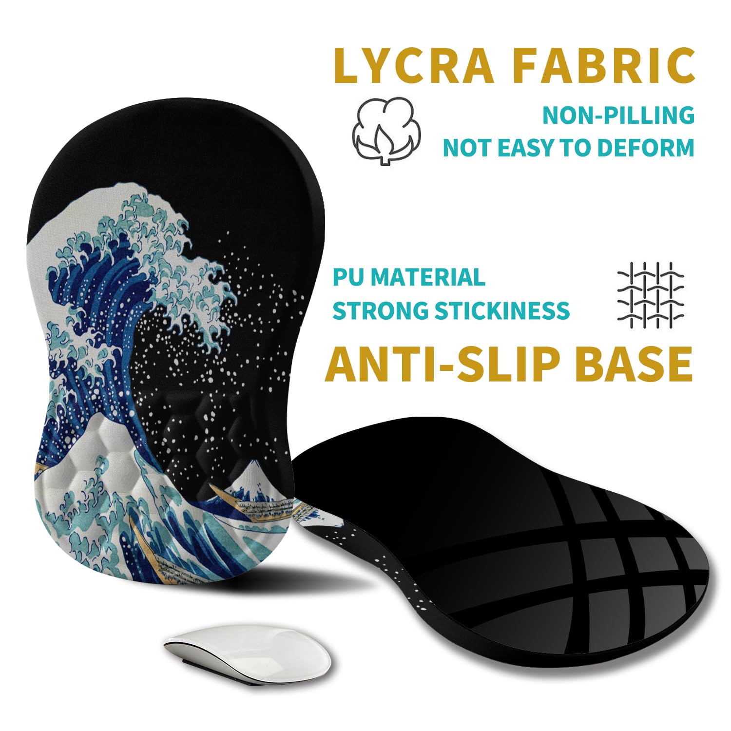 Hokafenle Ergonomic Mouse Pad Wrist Support, Wrist Rest Mousepad for Carpal Tunnel Pain Relief with