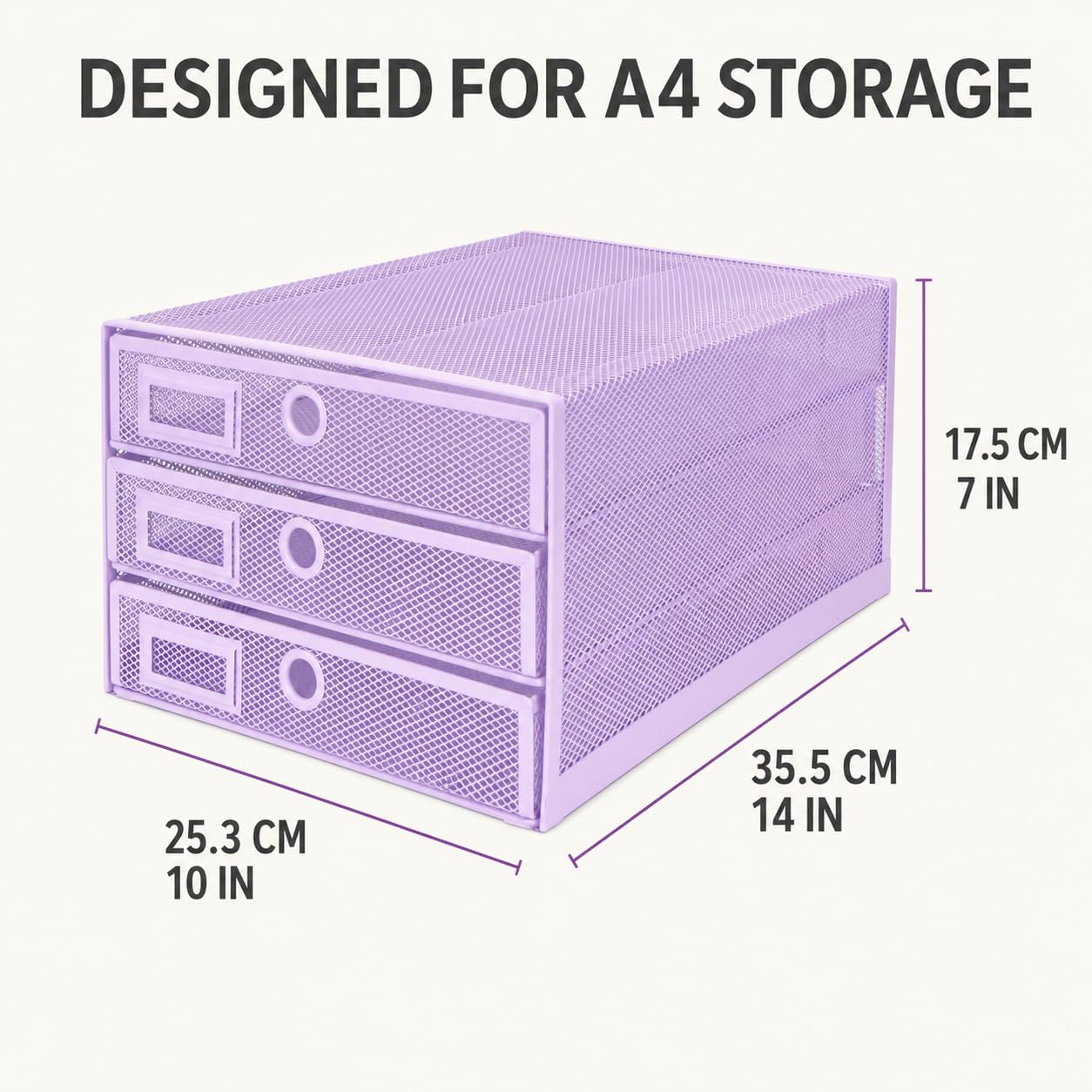 EXERZ Paper Sorter 3 Tier Drawers A4 / Multifunctional Desk Organiser/Letter Tray - Documents