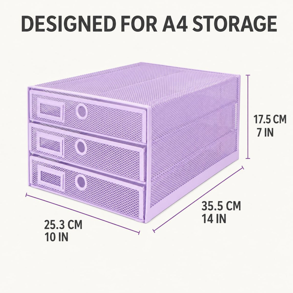 EXERZ Paper Sorter 3 Tier Drawers A4 / Multifunctional Desk Organiser/Letter Tray - Documents