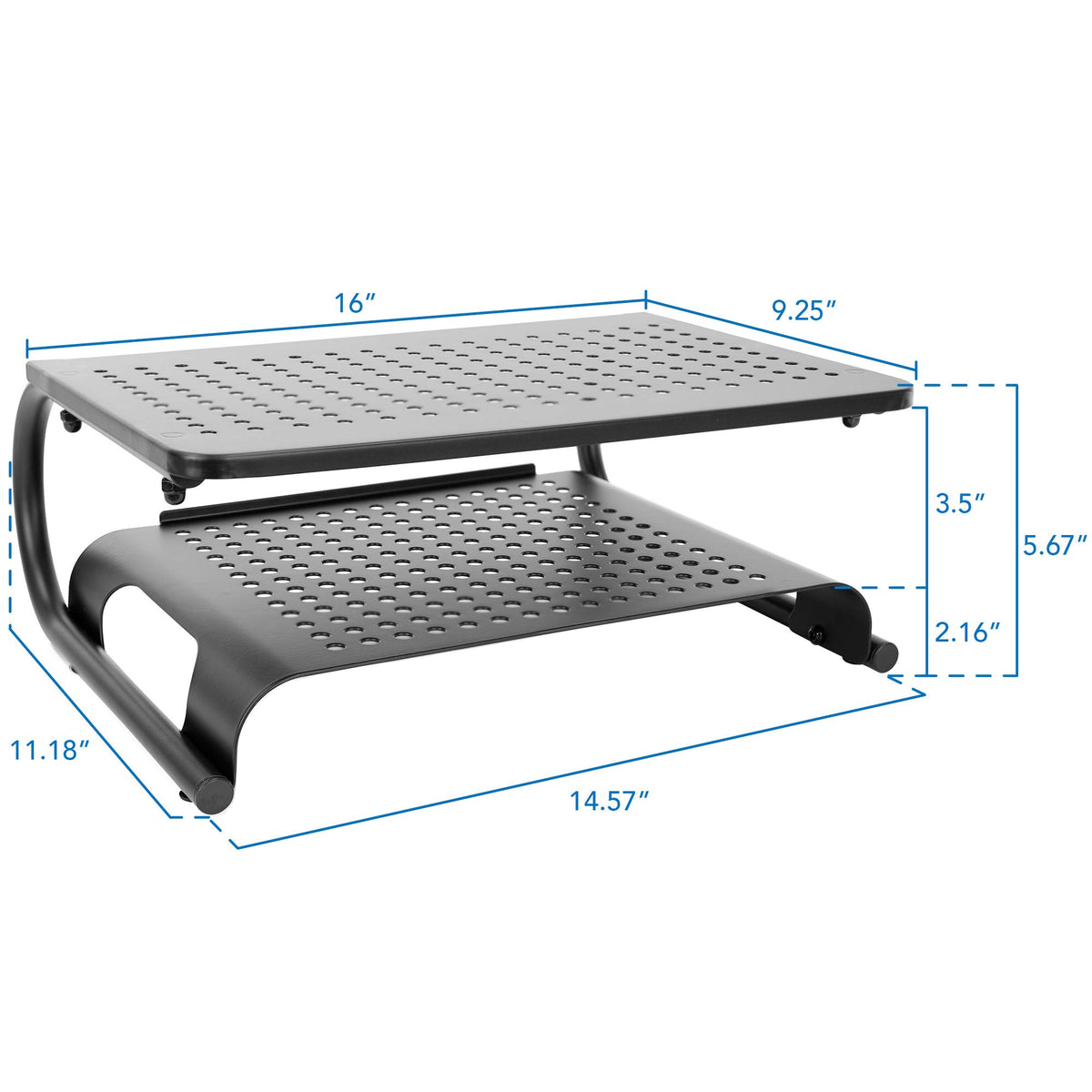 Mount-It! 2 Tier Desk Organizer Riser | Computer Monitor Stand with Keyboard Storage Shelf for