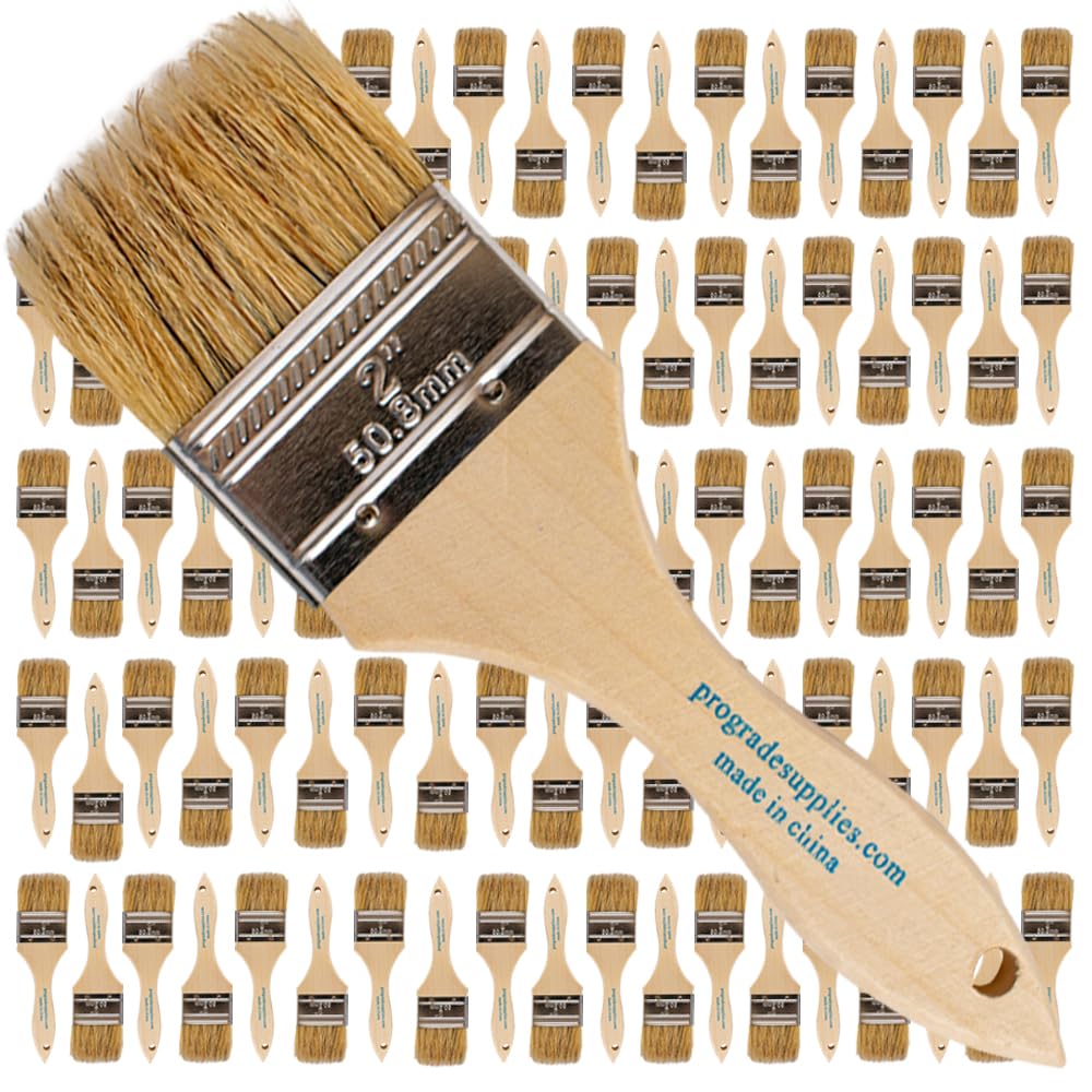 Pro Grade 2" Chip Brushes, Disposable Paint Brushes, for Paint, 96 Pack