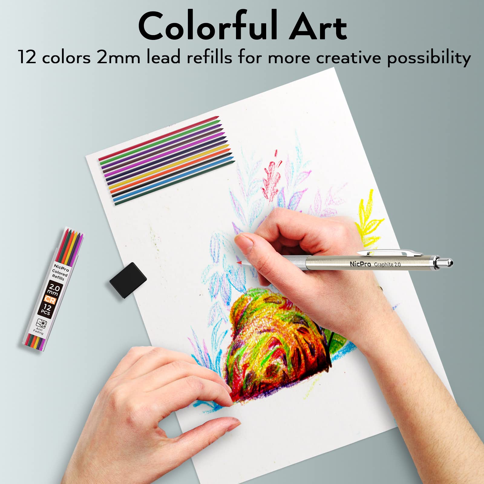 29PCS Metal Mechanical Pencil Set, Professional Drawing Kit in Leather Case