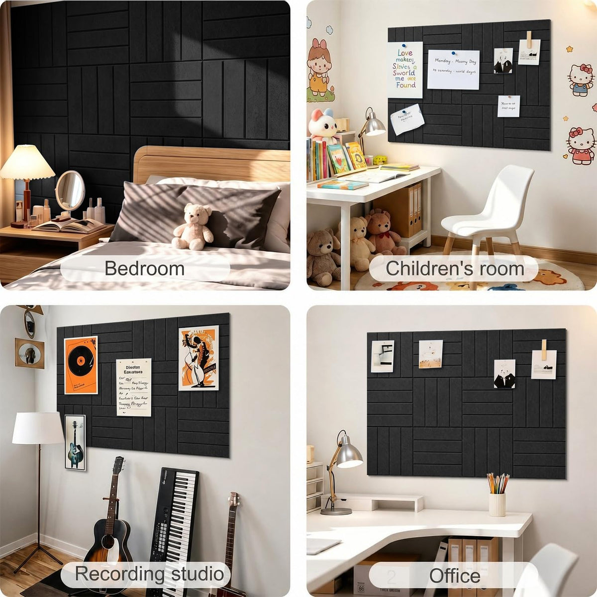 G Gamit 0.47" Thick Felt Wall Tiles 36"x24" Cork Board Alternative 6 Pack 11.81"x11.81"Felt