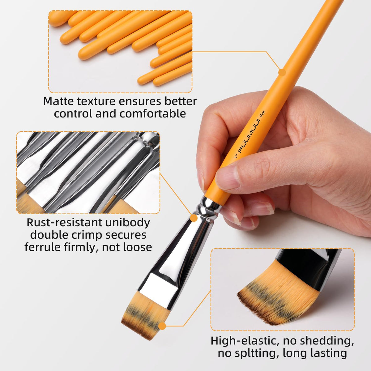 Face Painting Brushes, Fuumuui 13pcs Professional Synthetic Brushes for Face & Body Painting with
