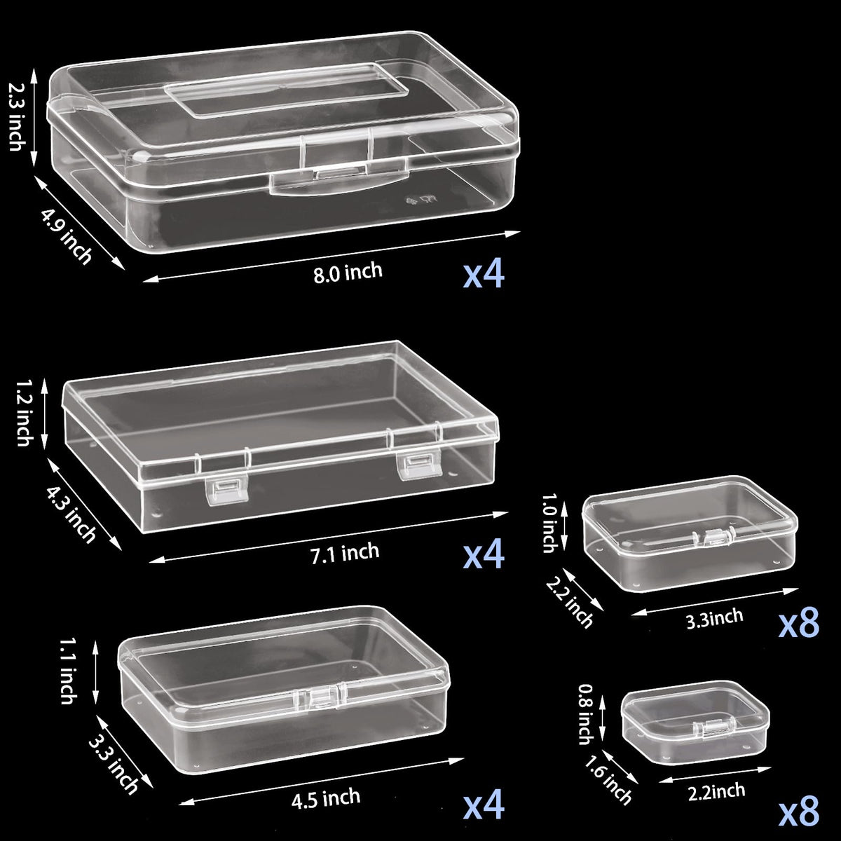 Jutieuo Clear Small Plastic Storage Containers with Lids, 28 Pack