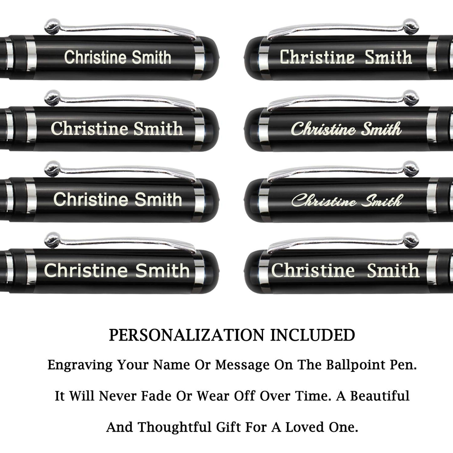 Amlion Personalized Pens Custom Engraved Pen with Name, Refillable Medium Refill, Personalized