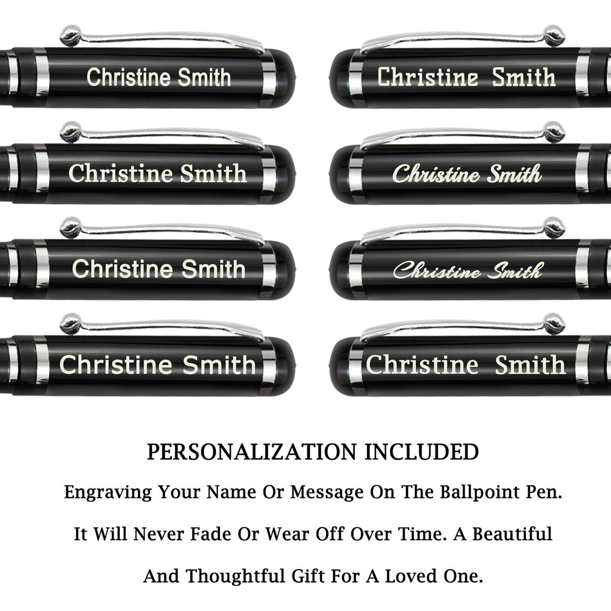 Amlion Personalized Pens Custom Engraved Pen with Name, Refillable Medium Refill, Personalized