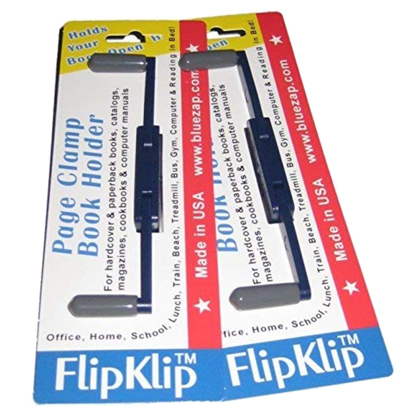 FlipKlip Portable Book Page Holder for Hands Free Reading in Bed, on the Go, on the Treadmill &