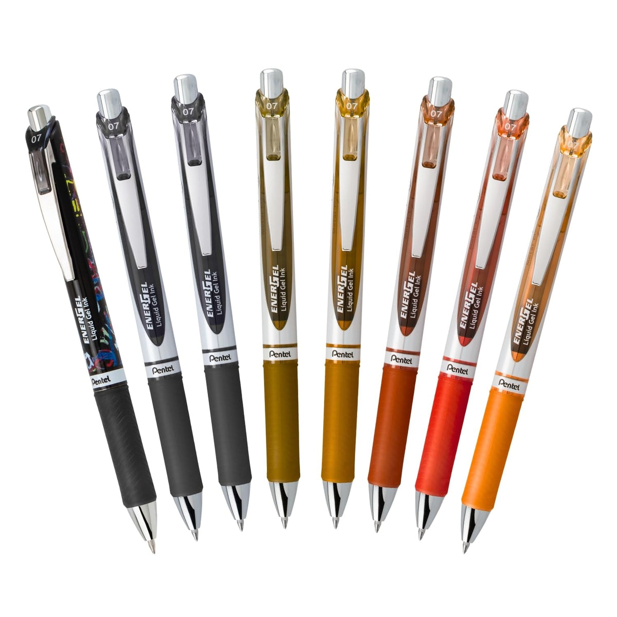 Pentel EnerGel RTX Retractable Liquid Gel Pen, Change Expressions Pack, 0.7mm, Metal Tip, Medium