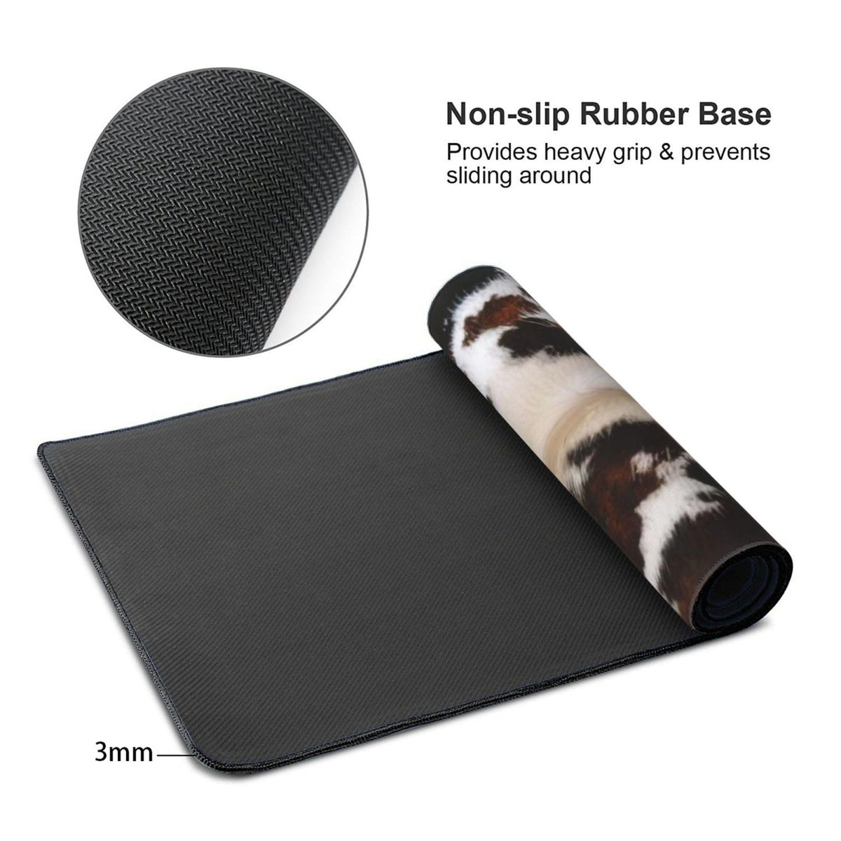 Gaming Mouse Pad, Large Non-Slip Rubber Base Mousepad, Keyboard Mouse Mat, Desk Pad with Stitched