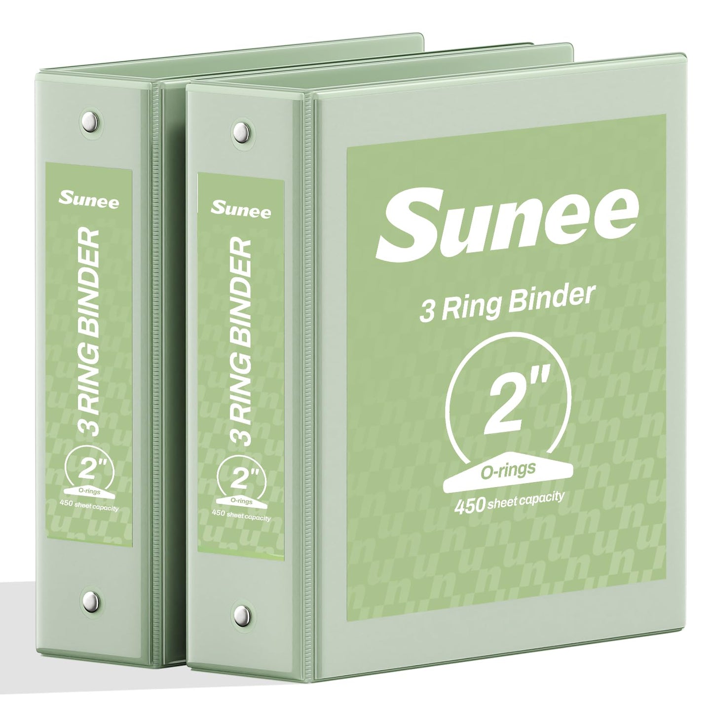 SUNEE 3 Ring Binder 2 Inch 2 Pack, Clear View Three Ring PVC-Free (Fit 8.5x11 Inches) for School or
