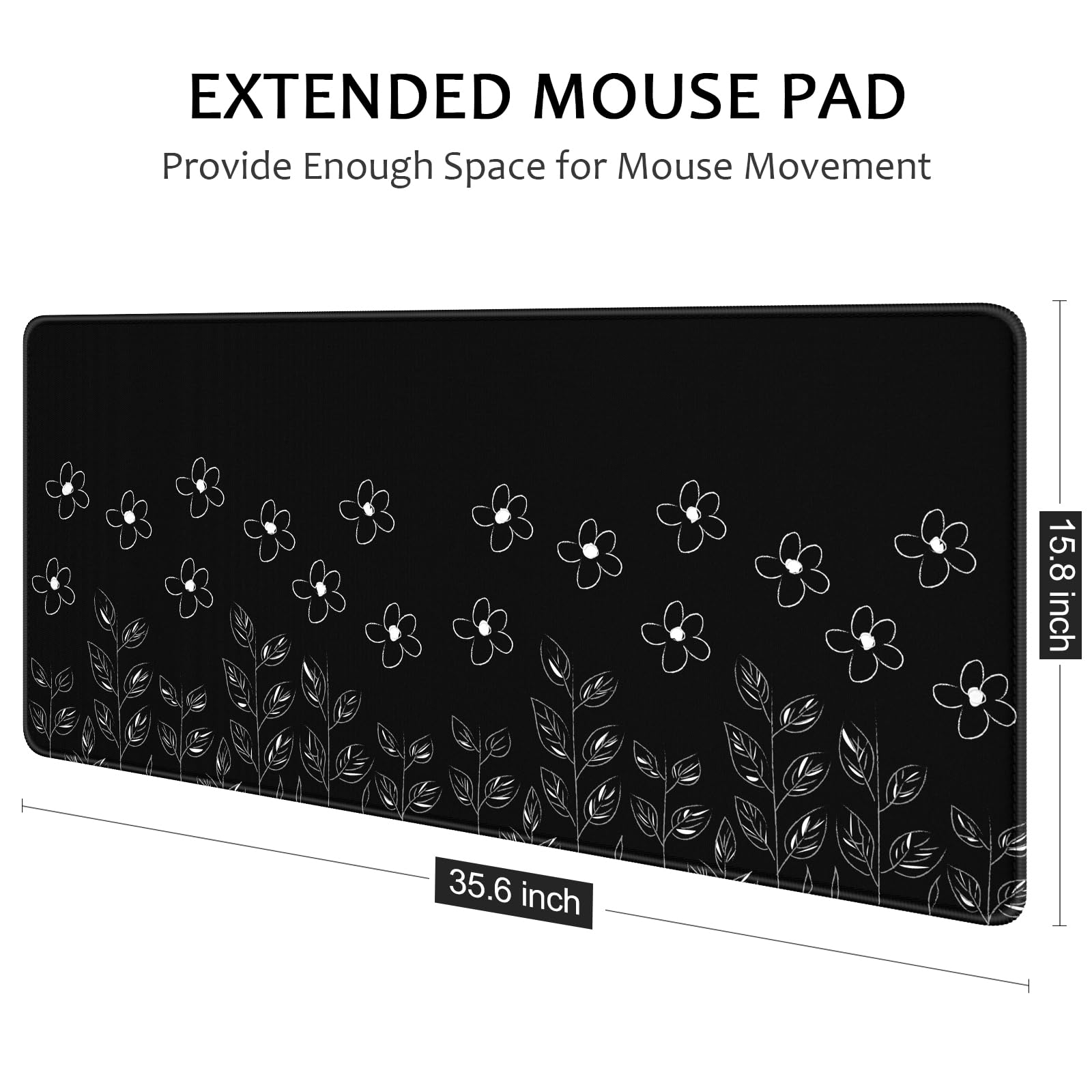 Auhoahsil Desk Mat, Ultra Large Mouse Pad, XXL Gaming Mousepad, Pretty Desk Pad, Big Extended Full