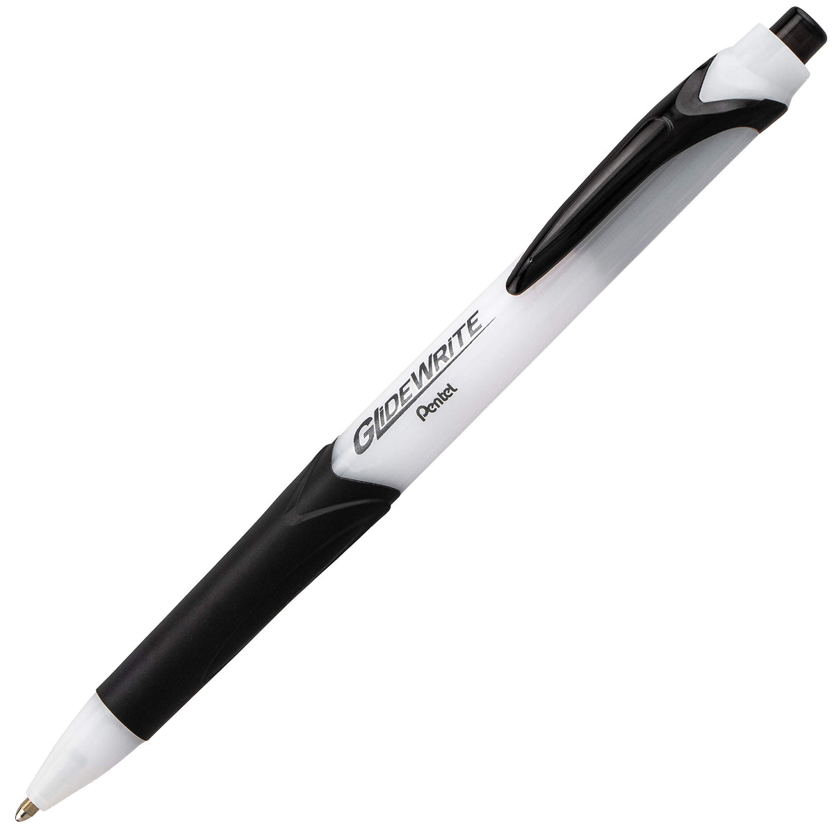 Pentel GlideWrite Ballpoint Pen with TechnIFlo Ink, (1.0mm) Medium Line, Black, Box of 12 (BX910-A)