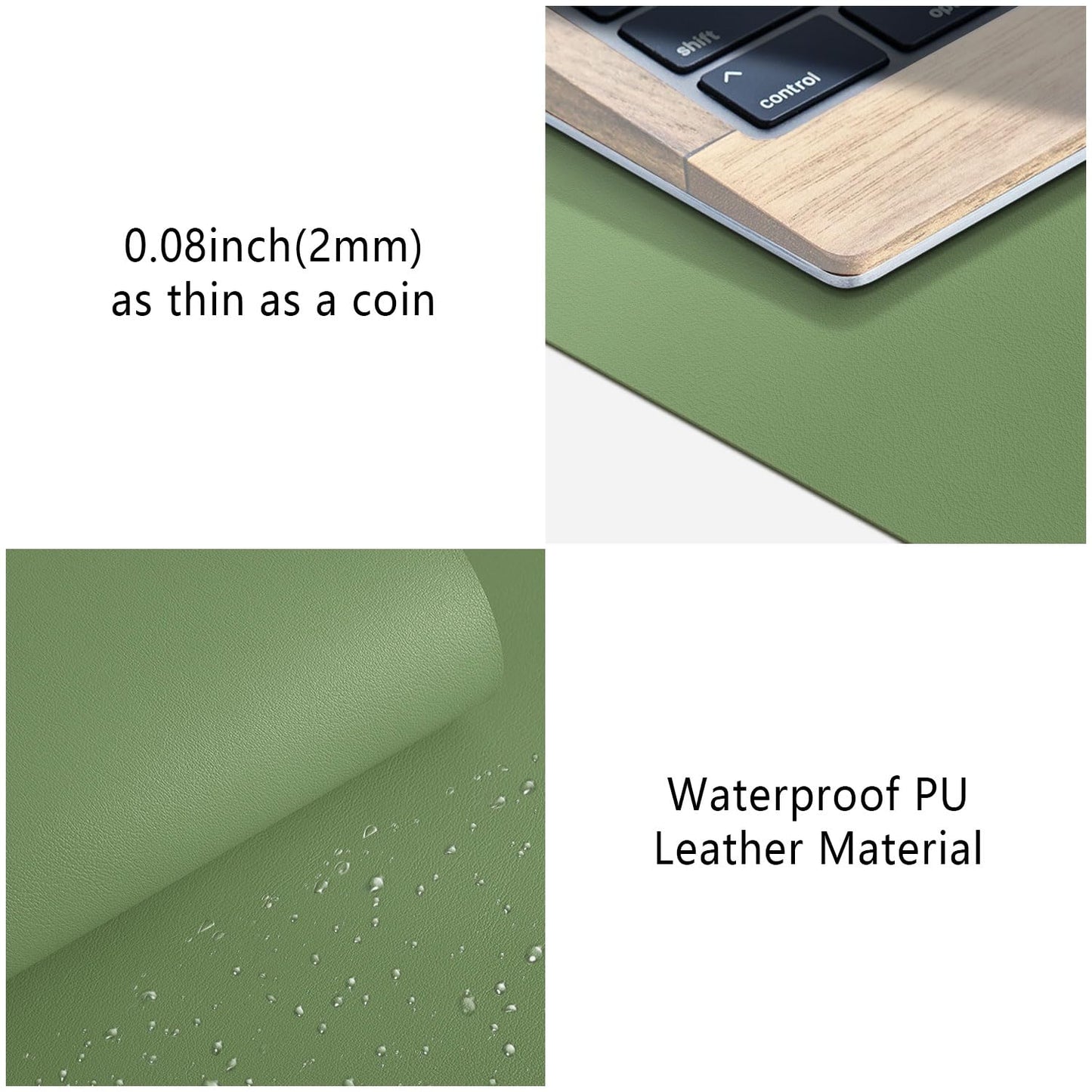 Roslim Leather Desk Pad Protector,Mouse Pad,Non-Slip Computer Mat for Desk,PU Leather Office Desk