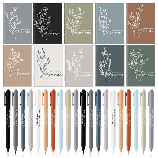 100 Pcs Employee Appreciation Inspirational Notebook Ballpoint, Awesome