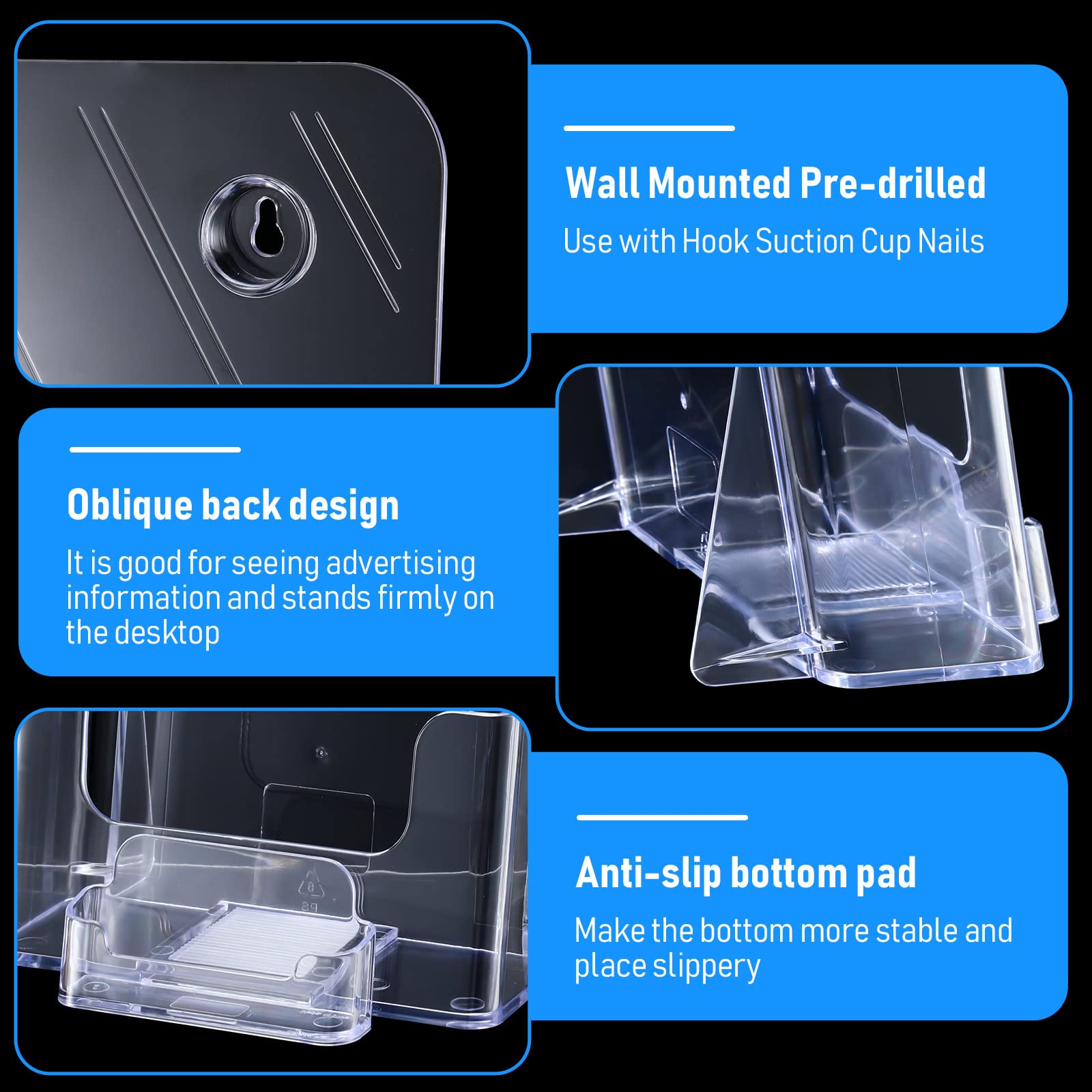 Remerry 2 Set 6.5 Inch Acrylic Brochure Holder with Business Card Pocket
