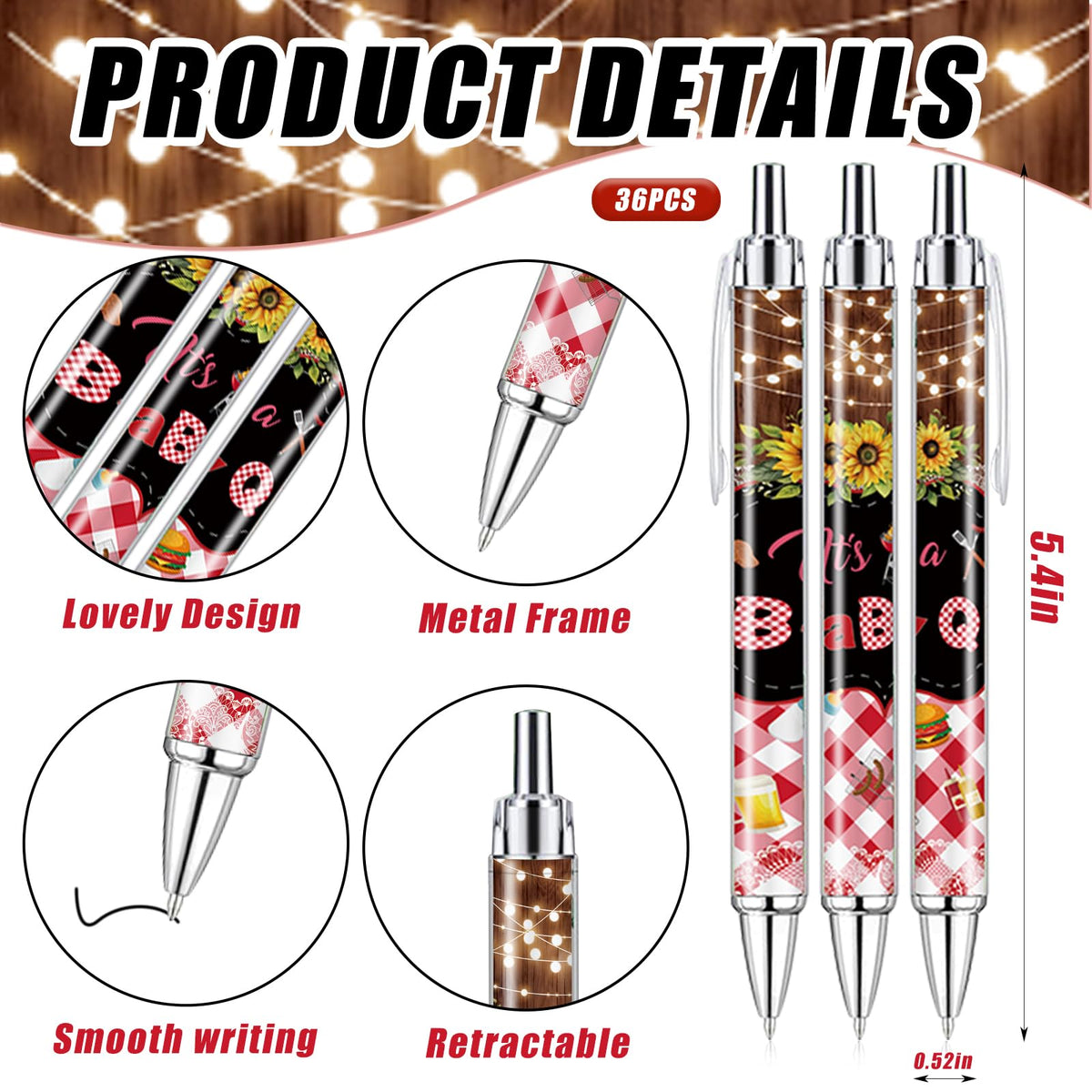 EYNDYN 145 Pieces BBQ Baby Shower Gifts for Guest It's a Baby Q Ballpoint Pens and Keychains Favors