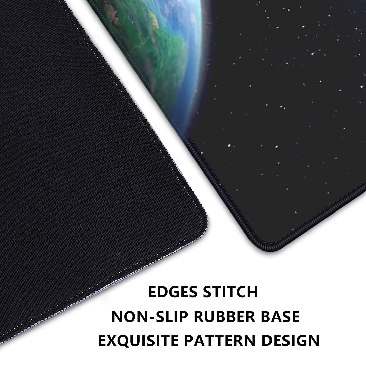 Earth and Starry Sky Large Desktop Mouse Pad, Desk Mat for Keyboard and Gaming, Office Home Work