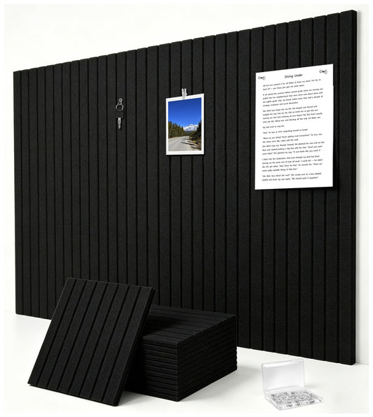 G Gamit 0.47" Thick Felt Pin Board 48"x36" Large Cork Board Alternative 12 Pack 11.81"x11.81"Felt