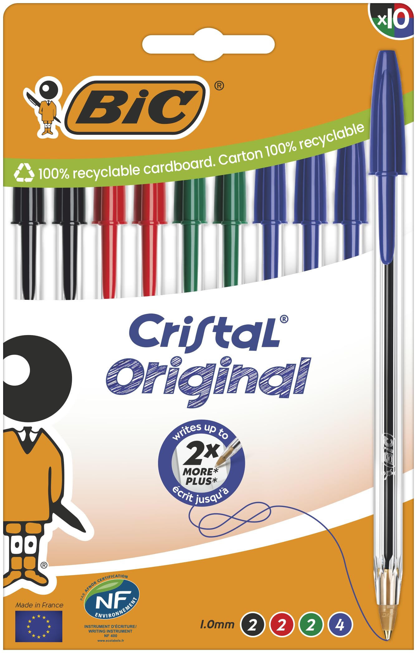 BIC Cristal Original Ballpoint Pens Medium Point (1 mm) – Perfect for School and Office – Assorted