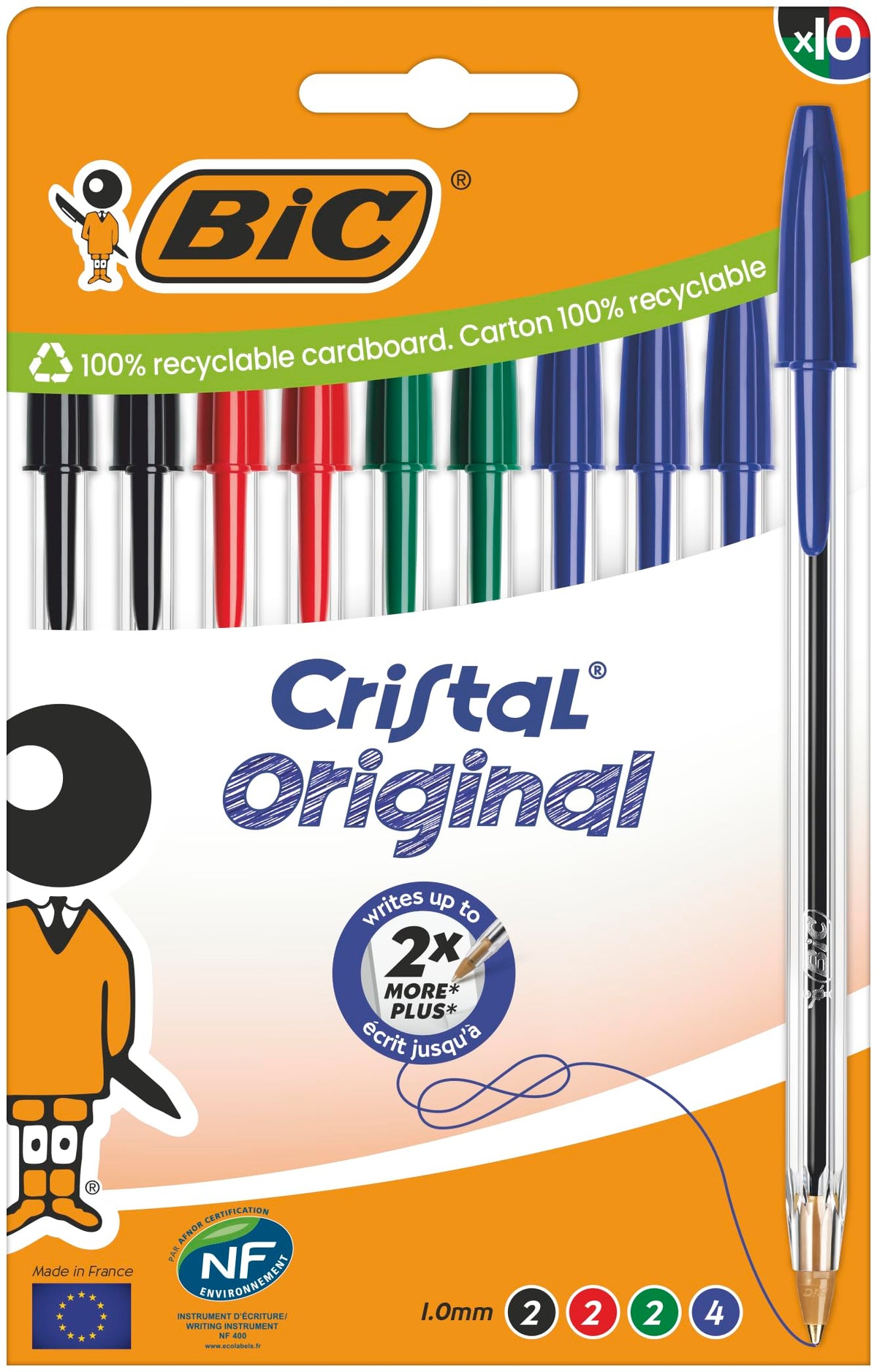 BIC Cristal Original Ballpoint Pens Medium Point (1 mm) – Perfect for School and Office – Assorted