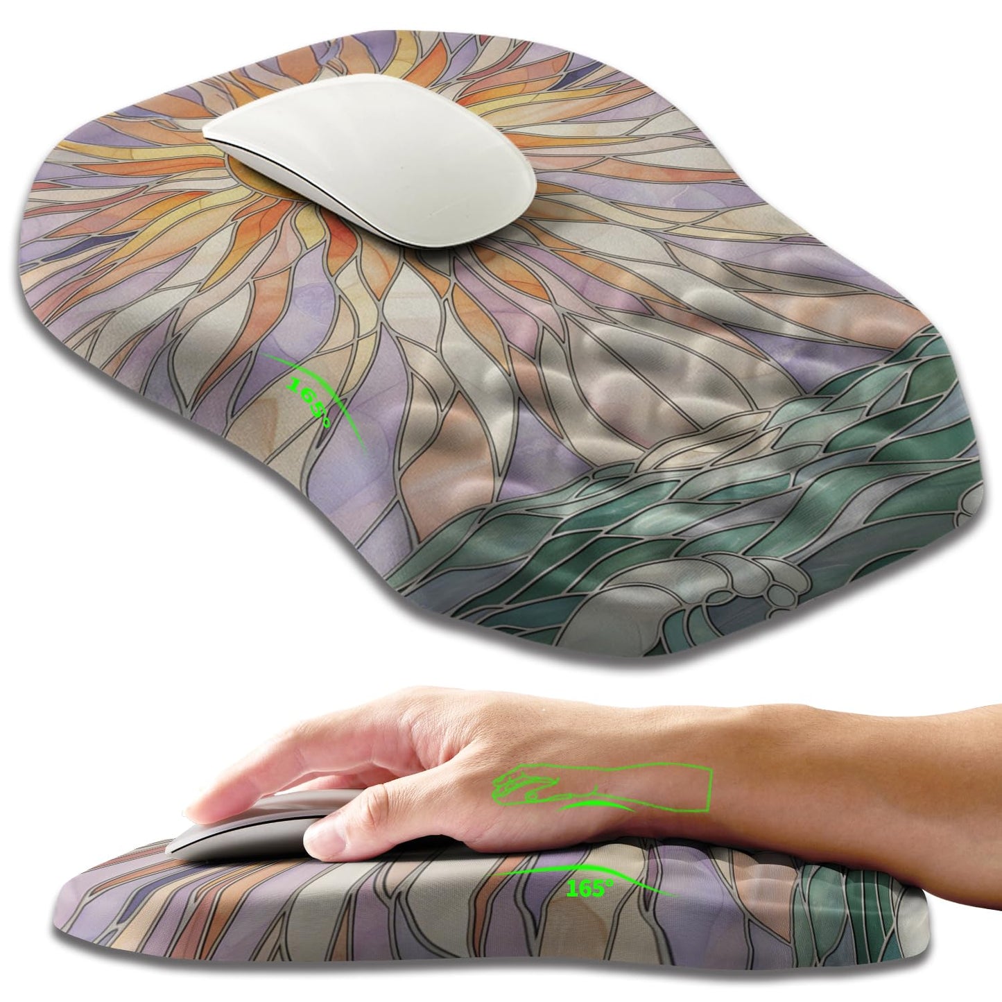 Armanza Ergonomic Slope Mouse Pad Wrist Support, Wrist Rest Mousepad for Carpal Tunnel Pain Relief