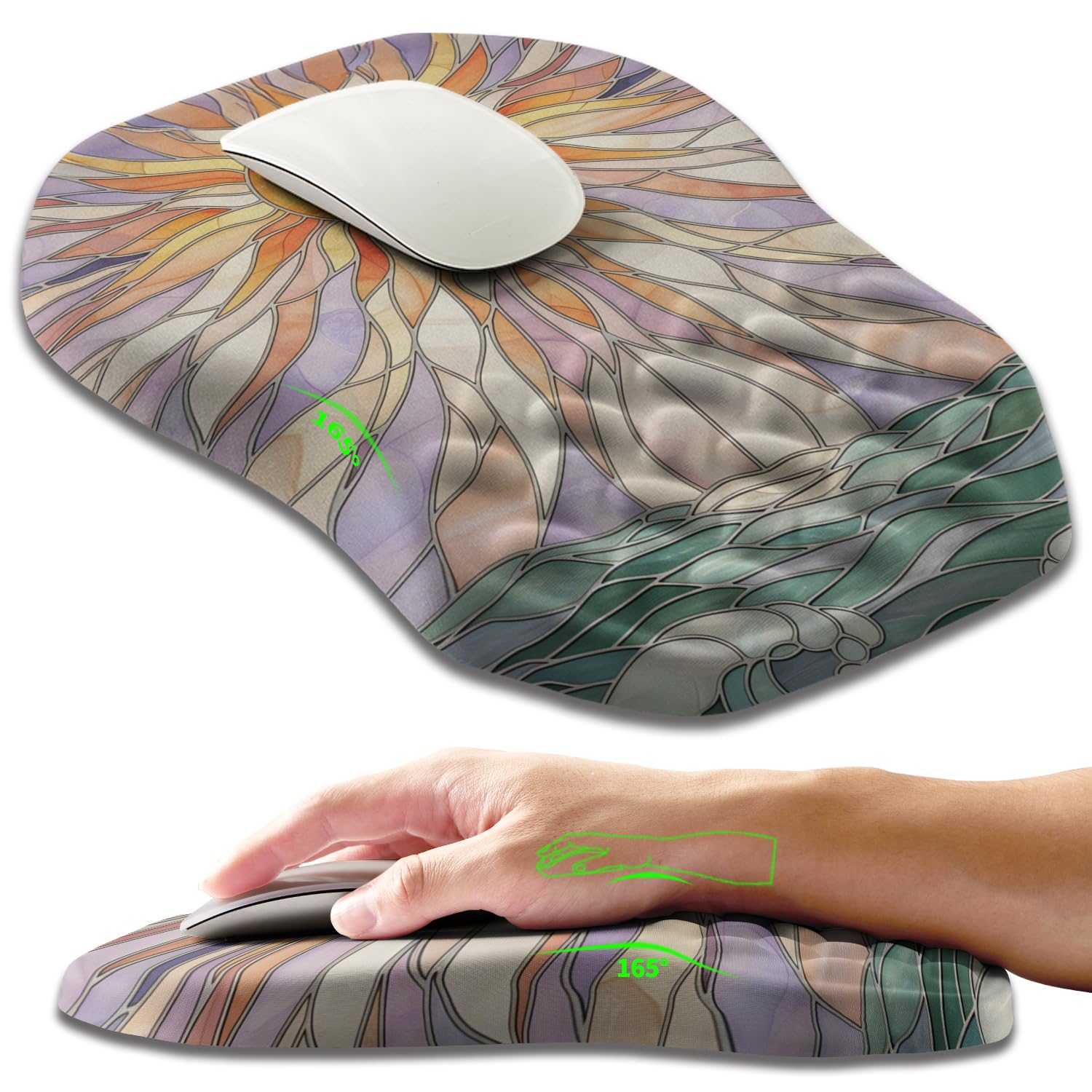 Armanza Ergonomic Slope Mouse Pad Wrist Support, Wrist Rest Mousepad for Carpal Tunnel Pain Relief