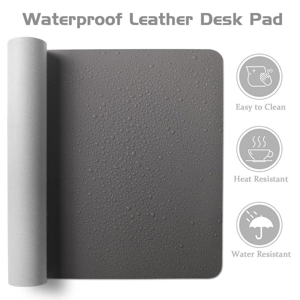 Aothia Leather Desk Pad Protector - Large Mouse Pad, Office Desk Mat, Non-Slip PU Leather Desk