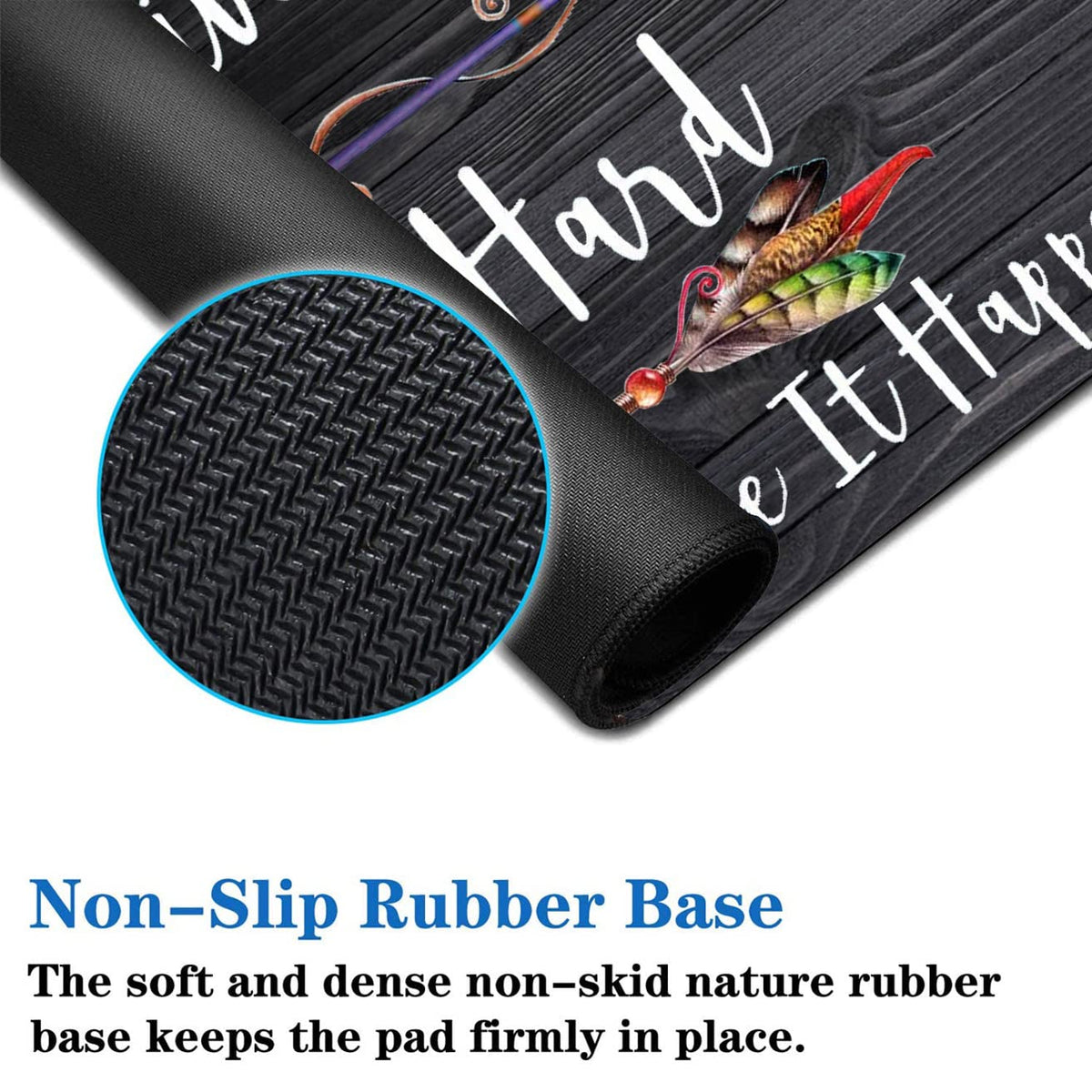 3 Piece Mouse Pad Set with Stitched Edge Large Anti-Slip Mouse Pad Desk Pad Keyboard Pad + Wrist
